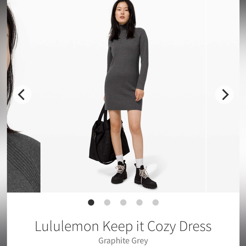 lululemon athletica Graphite Grey Long Sleeve Knit Dress